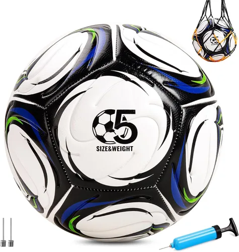 Miniatura 8 de Soccer Ball Size 5 Size 4 with Pump Deflated, Official Size and Weight Long-Lasting Soccer Ball for Youth Teens Adult, Indoor Outdoor Training