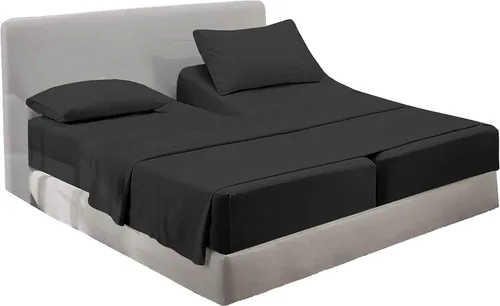 Miniatura 20 de PURE ECO Juego de sábanas de algodón natural, 5 piezas, tamaño King dividido, color beige, calidad suave, bolsillo profundo de 16 pulgadas, juego
