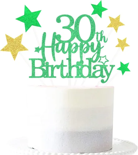 Miniatura 28 de Decoración brillante para tarta de primer cumpleaños feliz con estrella, adornos personalizados para tarta de 1 cumpleaños, decoraciones de fiesta