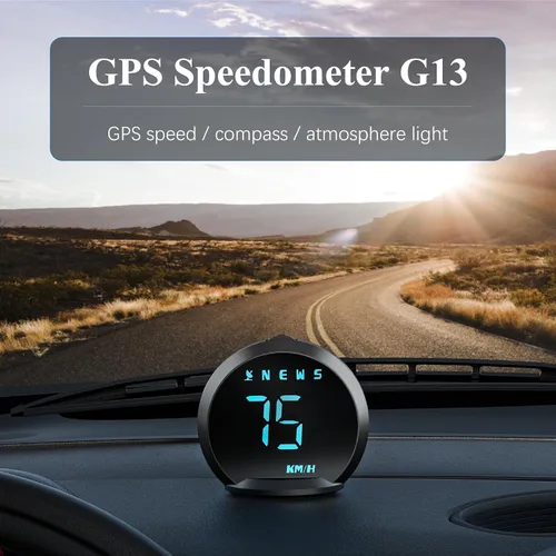 Miniatura 2 de wiiyii Velocímetro GPS G13, pantalla frontal para automóviles con velocidad MPH, dirección de conducción de brújula, recordatorio de conducción