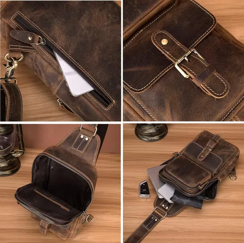 Miniatura 2 de Le'aokuu Al aire libre Casual Viaje Senderismo Crossbody Pecho Sling Bag Rig Una Correa De Hombro Bolso Mochila 1315