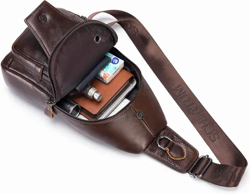 Miniatura 164 de LUKZIJAES Bolso bandolera de cuero genuino para hombre
