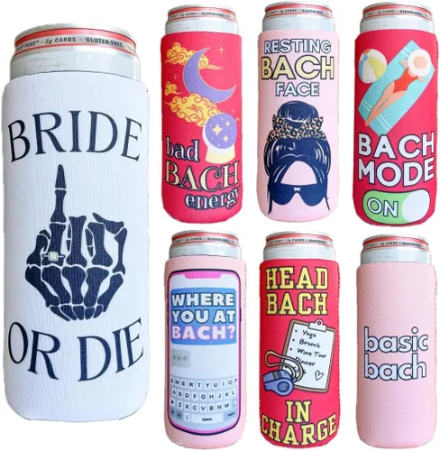Miniatura 6 de Coozies Temáticas de los Años 70 - Regalo Genial para Cualquier Disco - Material de Neopreno Premium - Paquete de 6