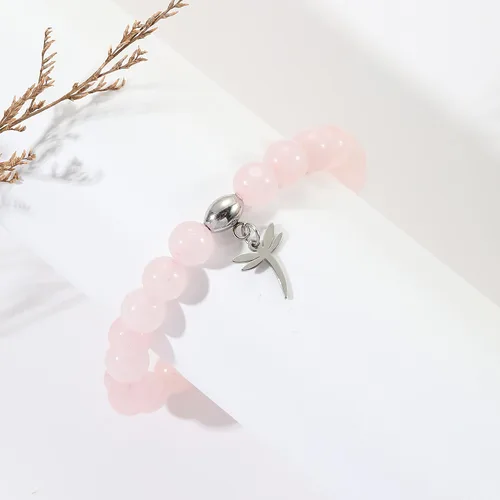 Miniatura 3 de Regalos para mujeres, pulseras de libélula, colibrí, mariquita, perezoso, 0.315 pulgadas, piedra natural, curativa, pulseras de relajación