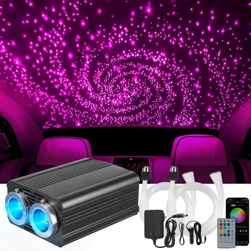 Miniatura 9 de Kit de luces de estrella para techo GEARPASS, kit de luces de estrella para techo, 600 piezas de 0.03 pulgadas 9.8 pies de fibra óptica para techo