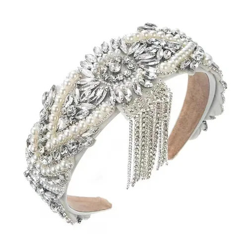 Miniatura 19 de Diadema de moda para mujer, diadema decorativa de diamantes de imitación anchos para mujer, accesorios para el cabello para mujeres y niñas