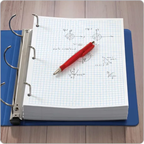 Miniatura 3 de Papel de Relleno Oxford, 8-1/2" x 11", Cuadrícula 4 x 4, 3 Agujeros Perforados, Hojas Sueltas para Carpetas de 3 Anillas, 400 Hojas por Paquete