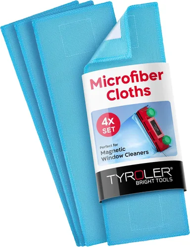 Miniatura 5 de Tyroler Bright Tools Paños de limpieza de microfibra de repuesto de alta calidad, diseñados exclusivamente para el limpiador magnético de ventanas
