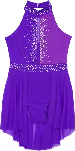 Miniatura 5 de CHICTRY Kids Girls Sparkly Rhinestone Ballet Gymnastics Leotards Modern Lyrical Dance Costume