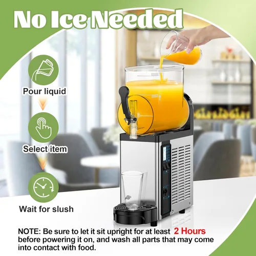 Miniatura 2 de Máquina comercial para granizados, máquina de granizado de 12L, máquina de granizado para bebidas congeladas para batido de cóctel Margarita,