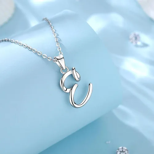 Miniatura 22 de EUDORA Collares de plata esterlina con inicial para mujer, regalos clásicos de 26 letras sin cuello para niñas, hermana, madre hija, cadena de 18