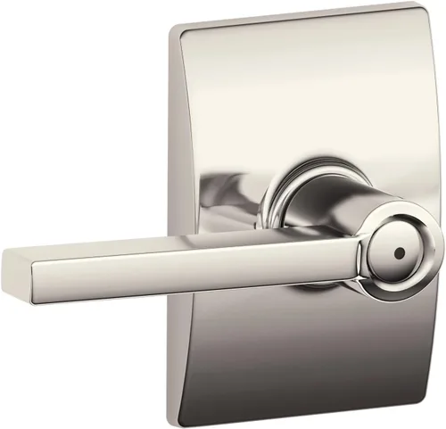 Miniatura 24 de Schlage F10 LAT 626 CEN Latitude - Manilla de puerta con moldura Century, cerradura de paso para pasillo y armario, cromo satinado