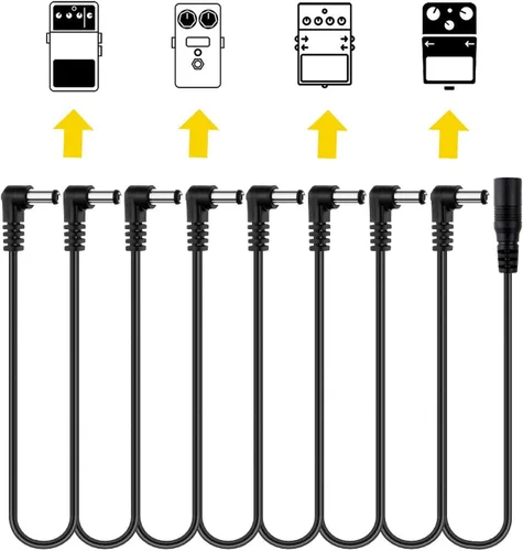 Miniatura 2 de T POWER 9V 4~8 Way Daisy Chain Splitter Cord para pedal de efecto de guitarra se adapta a Zoom Roland Behringer Boss Digitech Jim Dunlop Ditto