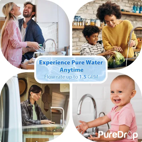 Miniatura 5 de PureDrop PDR-16KCU - Filtro de agua para debajo del fregadero, ultra filtración de 0.01 μm, sistema de filtración compuesto debajo del fregadero