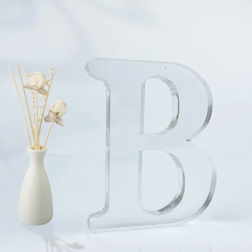 Miniatura 23 de Letras acrílicas diseñables de 4 pulgadas, letras acrílicas sin terminar para decoración de pared, letras decorativas de pie en rodajas, decoración