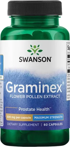 Swanson Graminex Extracto de polen de flores, suplemento de salud masculina para apoyar la salud de próstata, riñón, vejiga y tracto urinario* - Sin