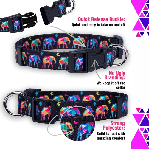 Miniatura 4 de Native Pup Lindo collar de elefante para perro, diseño africano único, regalo para los amantes del arte, nailon duradero en tamaño ajustable