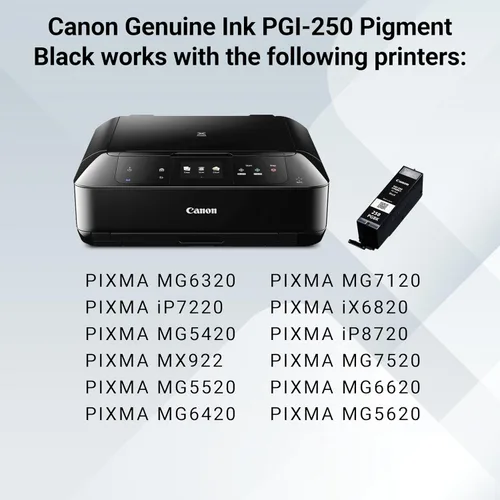 Miniatura 6 de Canon PGI-250 Tanque de Tinta Pigmento Negro Genuino, Compatible con Impresoras MG6320, IP7220 & MG5420, MX922, MG5520, MG6420, MG7120, iX6820
