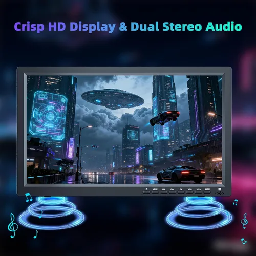 Miniatura 6 de Televisor LCD portátil de 15.6 pulgadas con batería recargable, sintonizador ATSC, HDMI y USB, pequeño televisor portátil para encimera de cocina