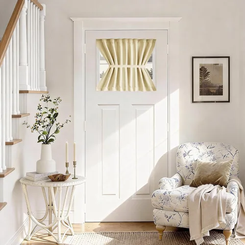 Miniatura 74 de Vatge - Cortinas autoadhesivas para puerta francesa, tratamiento de ventana con filtro de luz sin varillas ni perforaciones para puertas de cristal
