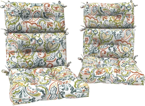 Miniatura 19 de DYTXIII Juego de 2 cojines para sillas de respaldo alto para exteriores, repelentes al agua, cojines de asiento mecedor, de 44 x 22 pulgadas