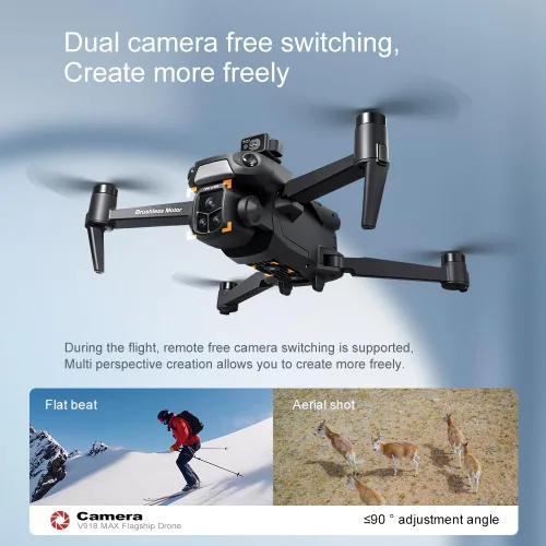 Miniatura 5 de V918 - Dron GPS con cámara 8K para adultos, drones RC con pantalla HD de 5 pulgadas, tiempo de vuelo de 90 minutos, rango de control largo de 3 KM