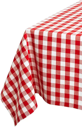 Miniatura 6 de Tektrum Mantel rectangular 100% poliéster impermeable de 60 x 102 pulgadas, 60 x 102 pulgadas, a cuadros a prueba de derrames, resistente a las Azul