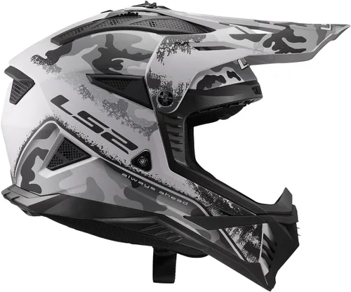 Miniatura 6 de LS2 Helmets Gate II - Casco integral para motocicleta MX Carabina Mate Gris/Negro