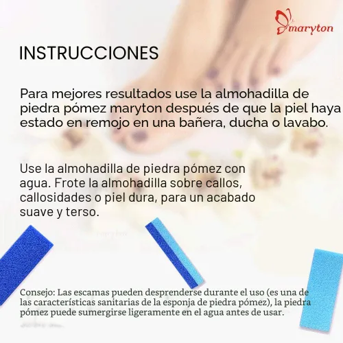 Miniatura 4 de Piedra pómez para pies MARYTON para piel dura y callos, removedor y exfoliante (paquete de 4) (Azul)
