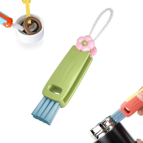 Miniatura 14 de Juego de cepillos de limpieza 3 en 1 para tapa de taza, cepillo multifuncional de limpieza de botellas, limpiador de huecos de tapa de taza de Mezcla