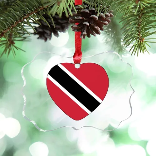 Miniatura 29 de Adorno de Navidad personalizado de la bandera de Venezuela 2023, adornos de corazón para árboles de Navidad, acrílico país, ciudad, recuerdo