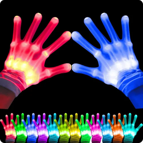 Guantes LED iluminados para niños, juguetes geniales para niños de 8 a 12 años, niñas, accesorios de disfraces de Halloween multicolores, regalos