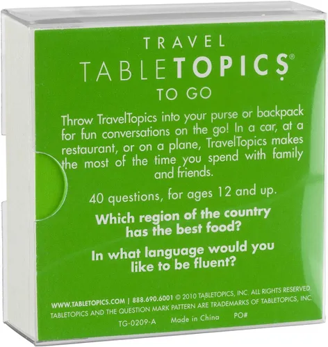 Miniatura 2 de TableTopics Juego de cartas de preguntas Travel to Go – 40 tarjetas de inicio de conversación sobre viajes, vacaciones, artículos esenciales
