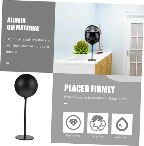 Miniatura 4 de INOOMP Estante de almacenamiento resistente para cascos, 1 unidad de montaje en pared, diseño elegante y práctico para la organización del hogar,