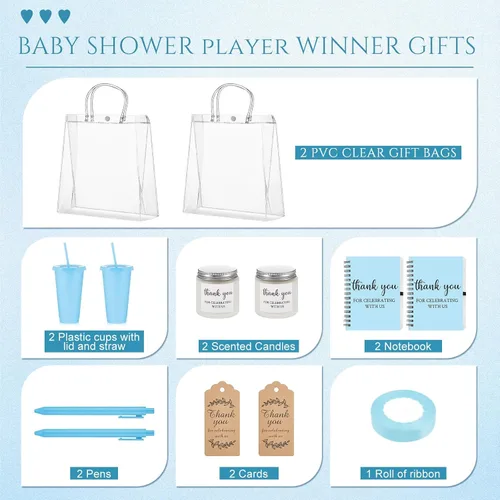 Miniatura 3 de Nuogo - Juego de 2 premios de ducha para padres para adultos, regalo de despedida de soltera, vaso de plástico, cuaderno con vela perfumada, bolsa