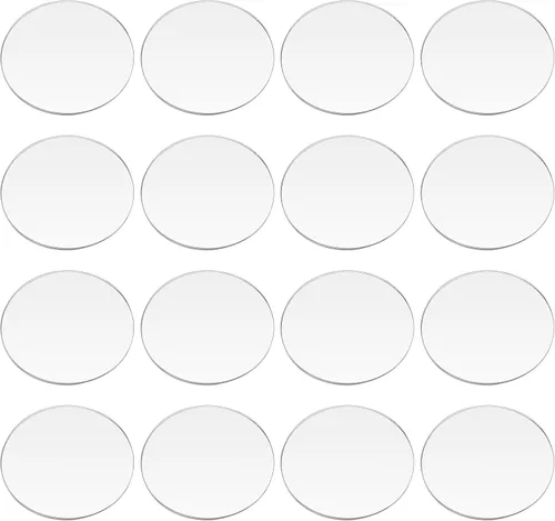 Miniatura 10 de FINGERINSPIRE 100 piezas de lámina de acrílico circular transparente de 1 pulgada, bases circulares en miniatura en blanco, disco de acrílico mini
