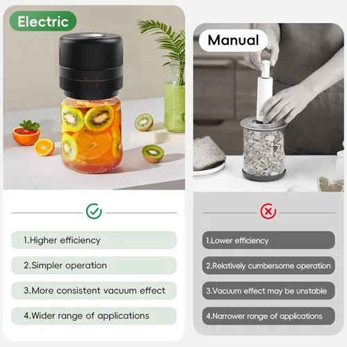 Miniatura 6 de Kit de Sellador al Vacío para Tarros Mason de Wothfav, Sellador Eléctrico para Tarros Mason de Boca Ancha y Regular, Sellador al Vacío Portátil