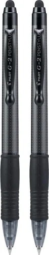 Miniatura 4 de Pilot, Bolígrafo G2 Stylus, punta fina de 0.7 mm, paquete de 2 unidades, tinta negra, barril gris