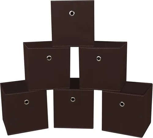 Miniatura 35 de Cubos de Almacenamiento Plegables Negros Contenedores, Cubos de Almacenamiento de Tela de 11 Pulgadas, Cajas de Almacenamiento de Tela, Cubos
