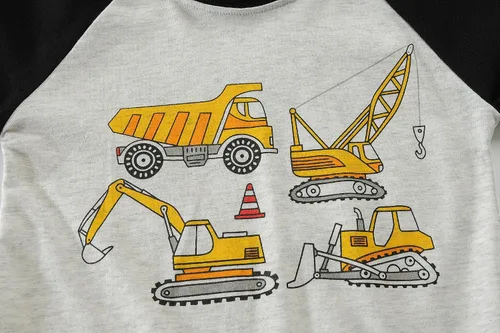 Miniatura 5 de Little Hand Pijamas de algodón para niños pequeños, conjunto de pijamas de manga larga para excavadora