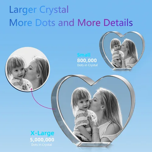 Miniatura 3 de HAN'S LASER Foto de cristal 3D, regalo personalizado con tu propia foto, regalo único para el día de la madre, regalo de cumpleaños para mujeres