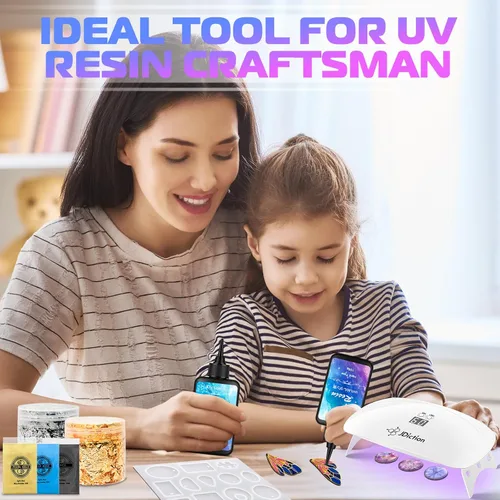 Miniatura 6 de JDiction Luz UV para resina, luz de resina UV súper grande con pantalla LED, lámpara UV portátil ligera de mayor potencia para resina UV