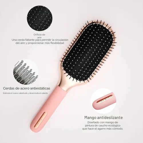 Miniatura 4 de Melbang Cepillo de pelo para cabello grueso, rizado, fino, largo, corto, húmedo o seco, añade brillo y hace que el cabello sea suave, peine cepillo