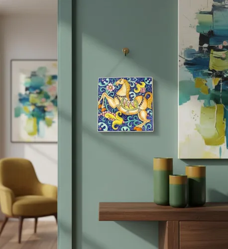 Miniatura 2 de CERAMICHE D'ARTE PARRINI - Azulejo de cerámica italiano Pantiles Cerámica Pintado a mano Caballo decorado Hecho en Italia Toscana