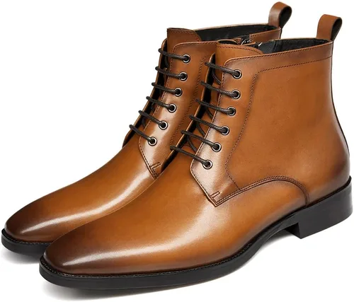 Miniatura 2 de GIFENNSE Botas Chukka para hombre, botas de vestir para hombre, botas de cuero Oxford, botas Chelsea famales para hombre