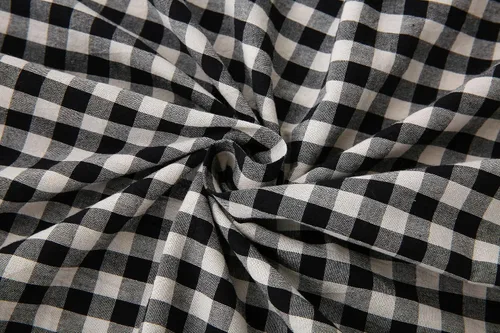 Miniatura 7 de Fundas de almohada cuadradas a cuadros en blanco y negro con volantes, fundas de almohada a cuadros, fundas de almohada de gingham, fundas