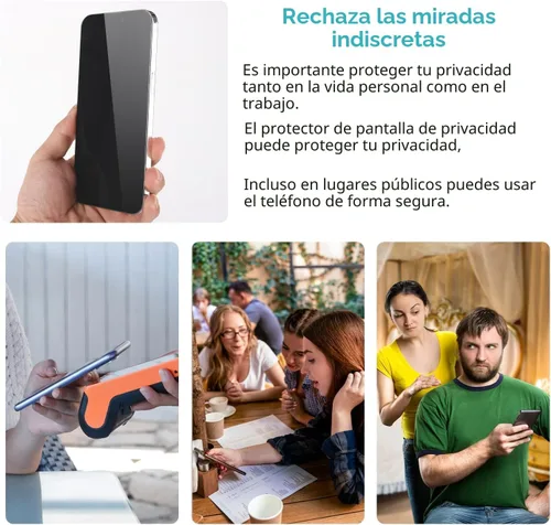 Miniatura 7 de PEHAEL 3+3 Pack para iPhone 17 Pro protector de pantalla de privacidad con protector de lente de cámara, película de vidrio templado antiespía