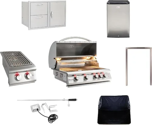 Miniatura 10 de Paquete de parrilla de gas Blaze BBQ para exterior de 32” LTE con parrilla de gas incorporada, parrilla de gas LTE, quemador de gas LTE, puerta