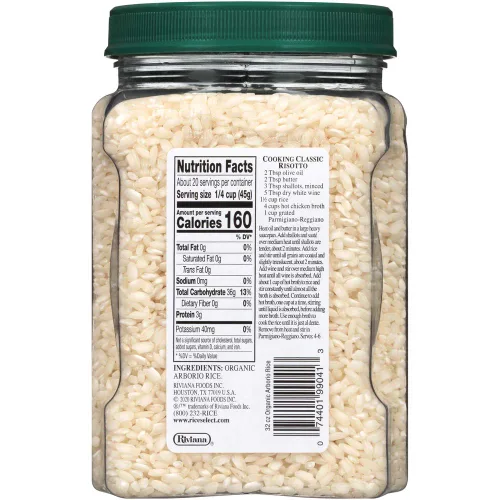 Miniatura 2 de RiceSelect Arroz Arborio orgánico, arroz risotto, sin gluten, sin OMG, 32 onzas (paquete de 4 frascos)