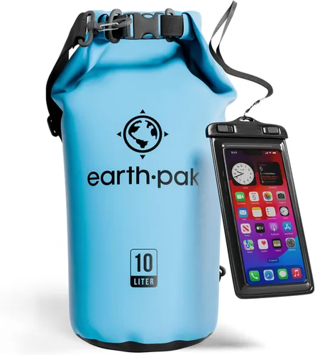 Miniatura 45 de Earth Pak Bolsa Seca Impermeable - Mochila Impermeable de Cierre Enrollable Superior Mantiene el Equipo Seco para Kayak con Funda Impermeable